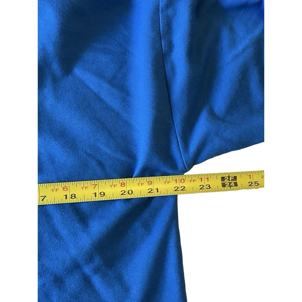 Michael Kors Blue Cropped Cowl Neck Sweatshirt Women’s Medium Drawstring Top